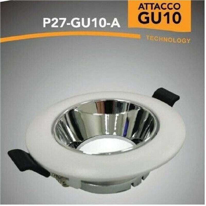 Vtizikl Porta Faretto Ad Incasso Orientabile Gu10 Bianco E Argento P27-gu10-a -