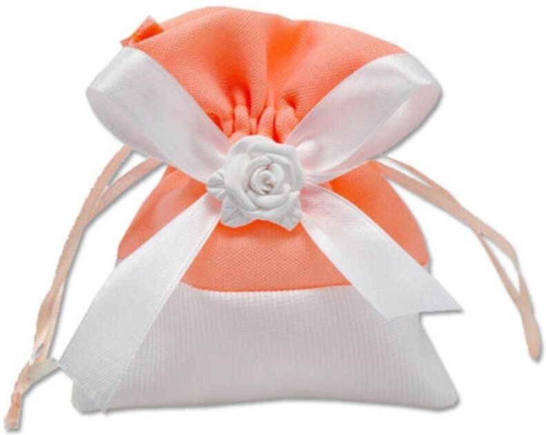 Trade Shop Traesio - Trade Shop - 12 Stoffbeutel für Konfettihalter, rosa, weiß, für Hochzeit, Taufe, Partygeschenke - O...