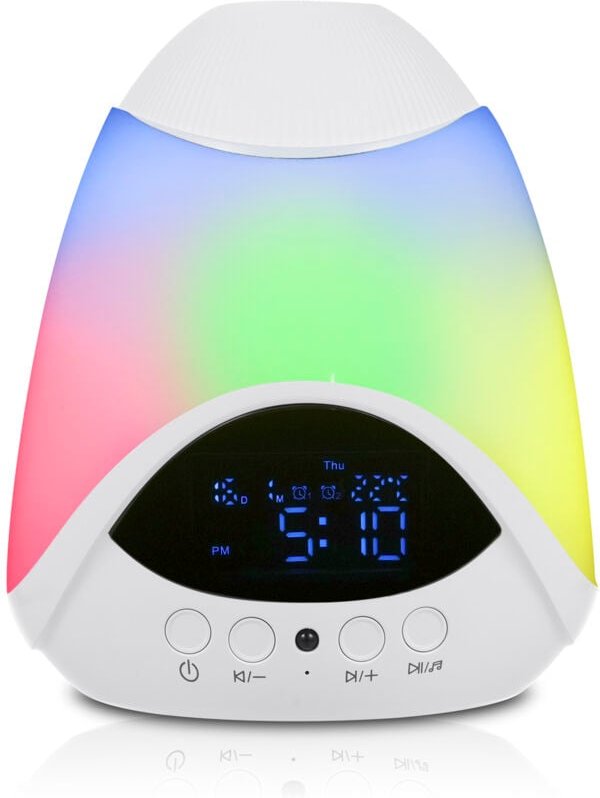 Sternenprojektor-Nachtlicht, 16 Beleuchtungsmodi, Schlafassistent mit Geräuschgenerator für Baby, Wecker, 16 weiße Geräu...