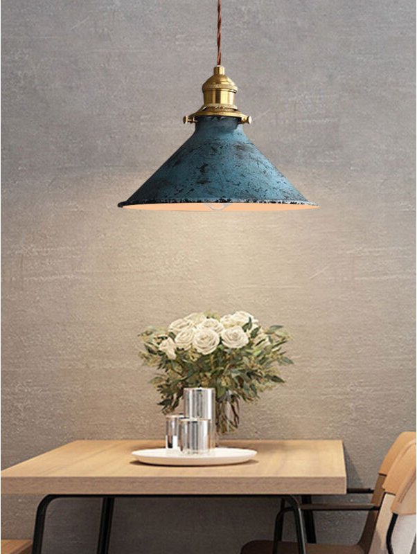 Tonchean - Nordic retro metall käfig decke lampe E27 blau retro industrie kronleuchter anhänger decke lampe