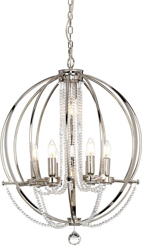 Elstead - Kronleuchter Deckenleuchte Hängelampe Esszimmerlampe d 60,7 cm Stahl 7 Flammig