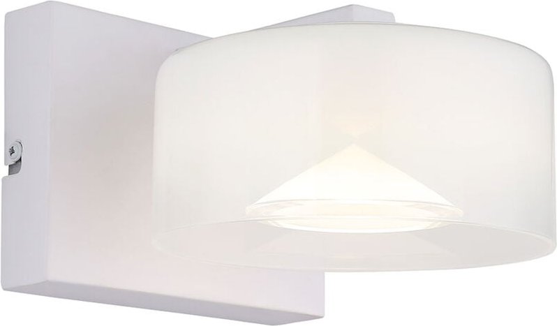 Wandleuchte Wandlampe Wohnzimmerleuchte 1 flammig Glas weiß led b 15 cm