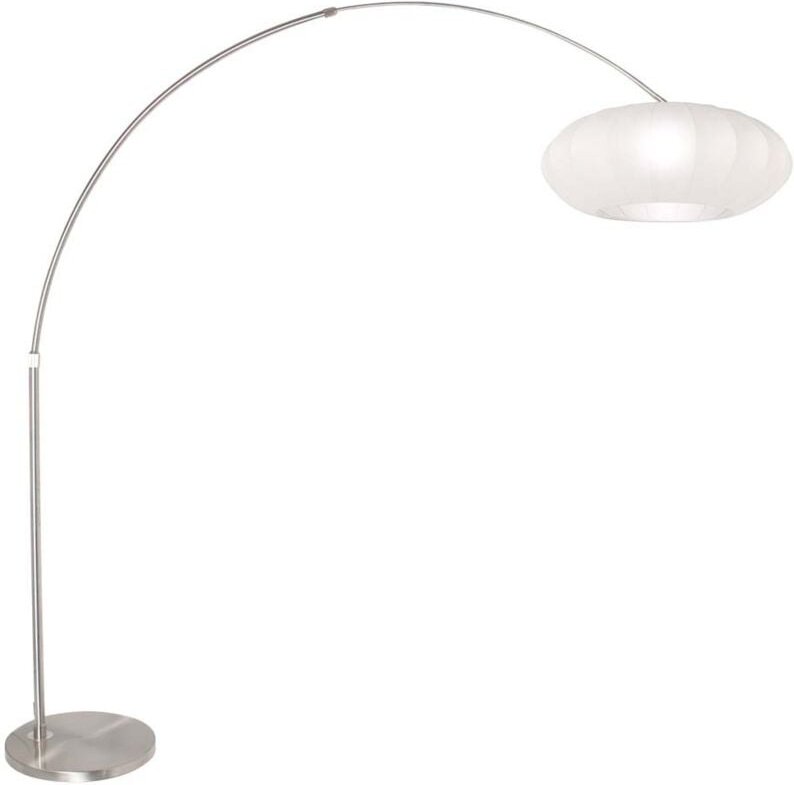 Bogenleuchte Stehleuchte Standlampe Wohnzimmerlampe Metall Seide H 240 cm 3806ST