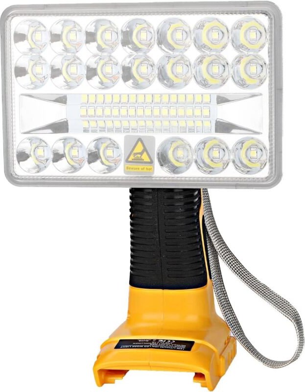 2000 lm LED-Arbeitsleuchte für 14,4–20 V Lithium-Ionen-Akkus, 18 W, kabellos mit 5 V 2,1 A USB-Anschluss, tragbare Hands...