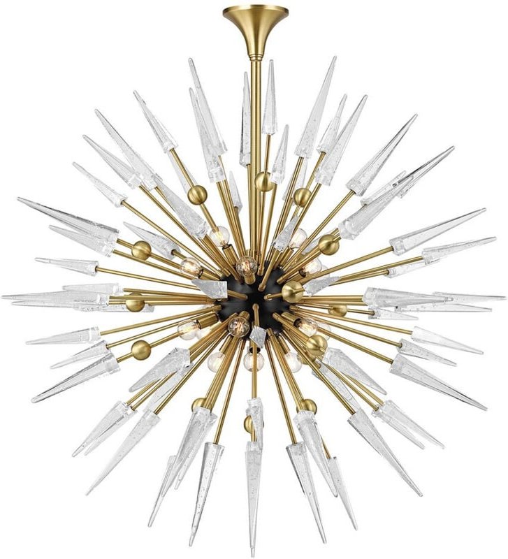 Sparta 18-flammiger Kronleuchter Messing, Glas