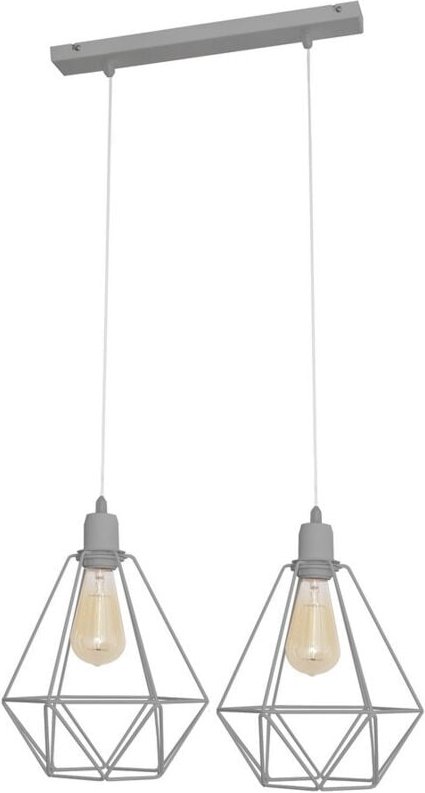 Karo Straight Bar Pendelleuchte Grau 50cm - Helam