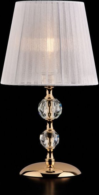 Ruben – 1-flammige Tischlampe aus vergoldetem Eisen und Kristall mit Lampenschirm H.36 – Ø20 – BL267-LT-OR