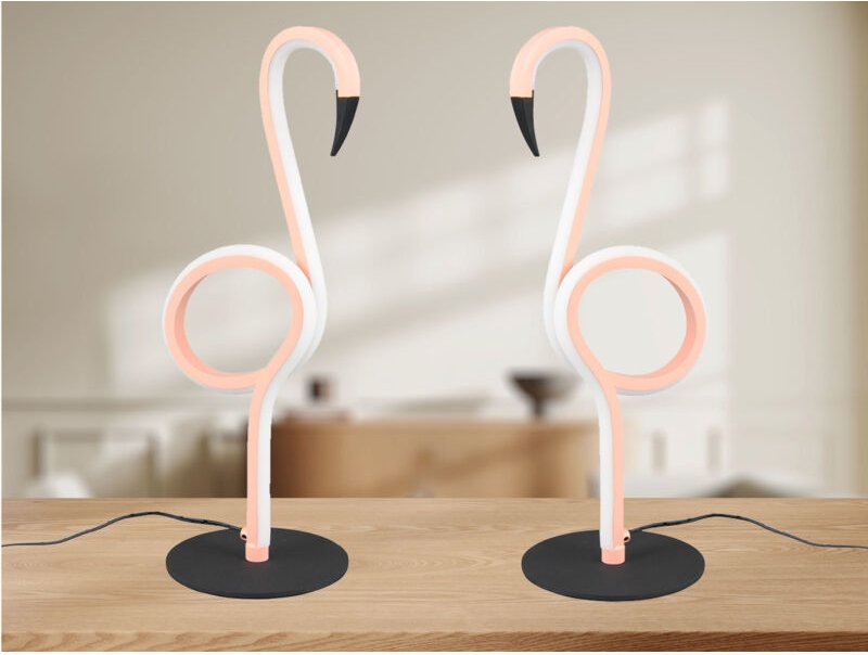 2er set led Deko Tischlampen Rosa mit Schnurschalter, Höhe 35cm