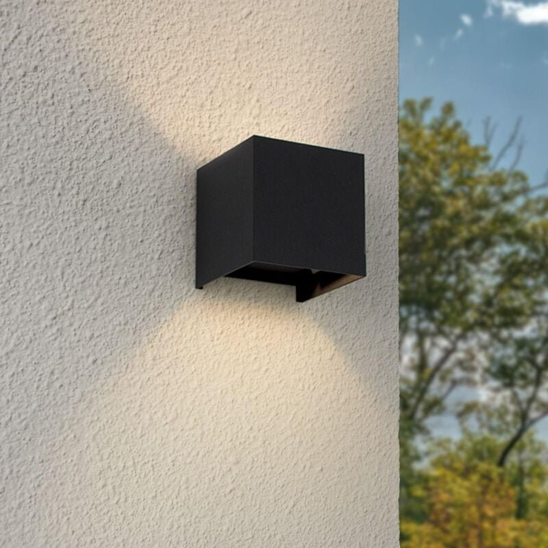LED Wandleuchte Cube G9, einstellbarer Abstrahlwinkel, für Innen/Aussen - Produktfarbe: schwarz