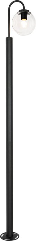 Qazqa - Moderne Laterne schwarz mit Klarglas 200 cm IP44 - Sfera