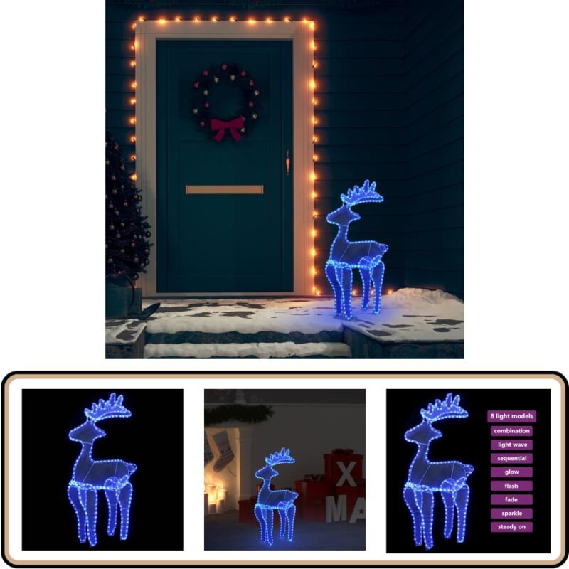 Rentier Weihnachtsdekoration mit Mesh 306 LEDs 60x24x89 cm - Weihnachtsdeko - Rentierfigur - Outdoor Beleuchtung - Indoo...