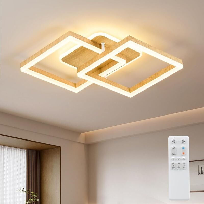 Modlicht LED Deckenlamape Wohnzimmer Modern Geometrisch, 40W Wohnzimmerlampe mit Fernbedienung Stufenlos Dimmbar 3000-65...