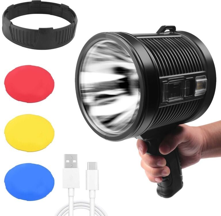 Wiederaufladbarer Strahler, 100000 Lumen led Strahler HandgroßE Taschenlampe Superhelle Solarstrahler für Den AußEnberei...