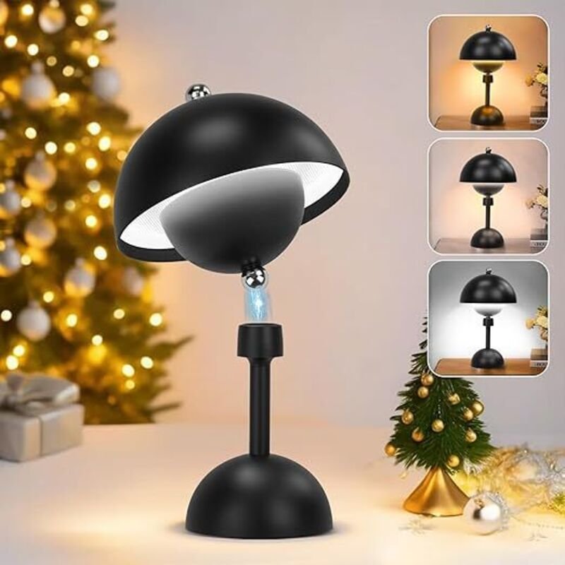 Kabellose LED-Tischleuchte, 5000 mAh, magnetisch, 360° drehbar, Touch-Steuerung, 3 Farben, dimmbare Helligkeit, Nachttis...