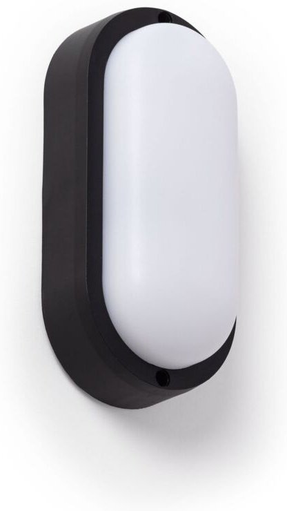 LED-Deckenleuchte 15W Oval für Aussen 85x173 mm IP65 Hublot Schwarz 4000K Neutralweiß