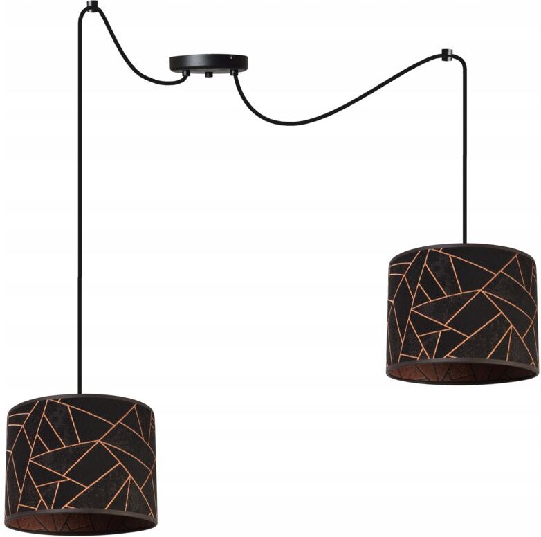 Decken-Hängelampe, Lampenschirm mit Spinnenmuster, Kupfer