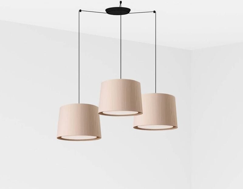 Faro samba - Dreifach zylindrisches Cluster Drop Light Beige, E27