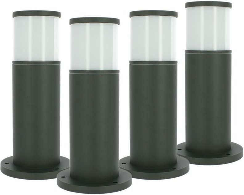 Satz von 4 VERACRUZ anthrazitfarbenen Pollern für den Außenbereich, Höhe 35 cm