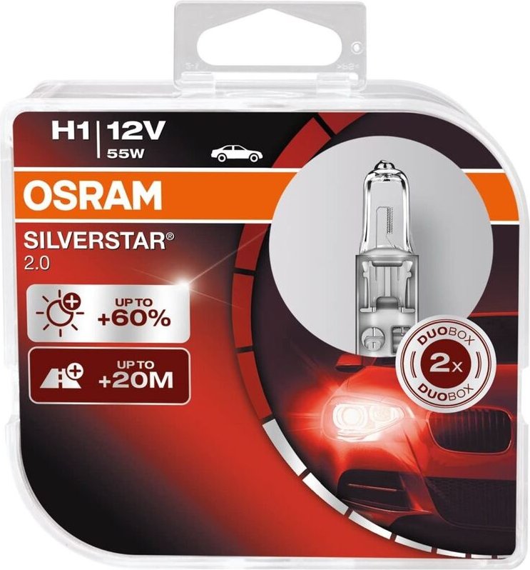 2x Glühlampe H1 55W 12V SilverStar 2.0 DuoBox