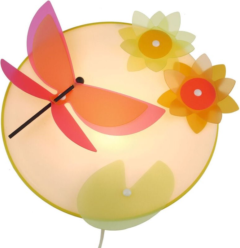 Niermann - Farbenfrohe led Wandleuchte (ø 25cm) bruchsicherer Schirm Applikation libelle