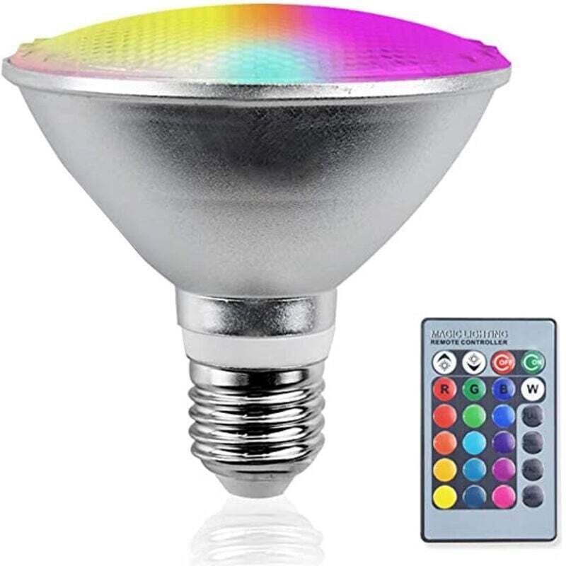 E27 LED-Lampe, PAR38 RGBW LED-Strahler, dimmbare IP65-Außenleuchte, 20 W, Fernbedienung für Weihnachtsfeiern und Gartend...