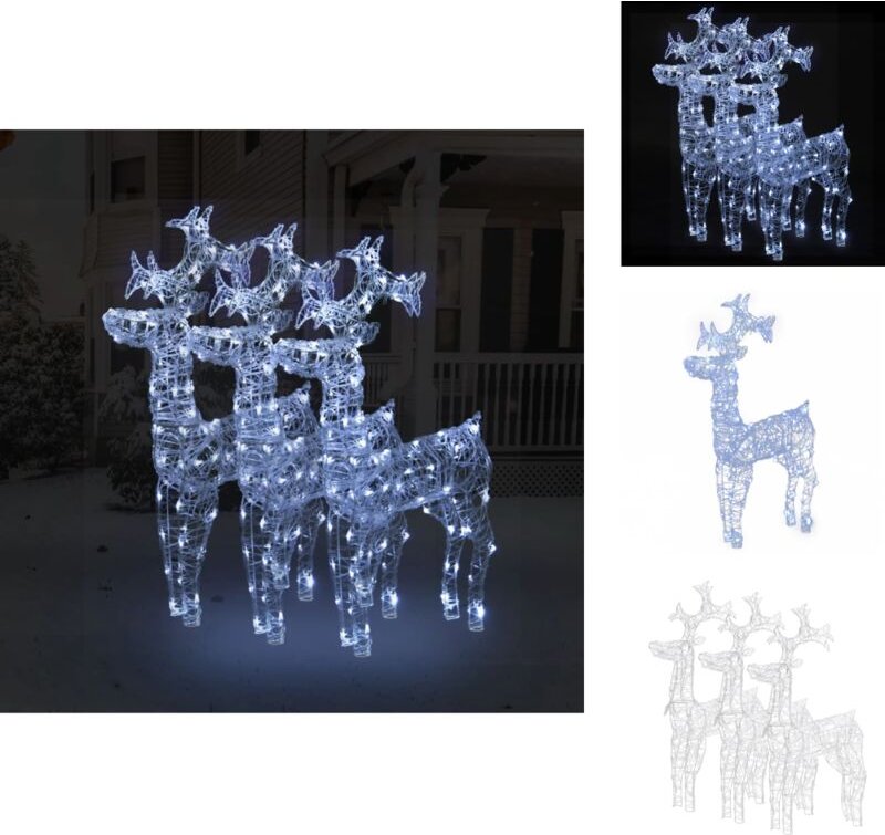 Weihnachtsbeleuchtung - Living Rentiere Weihnachtsdekoration 3 Stk. 60x16x100 cm Acryl