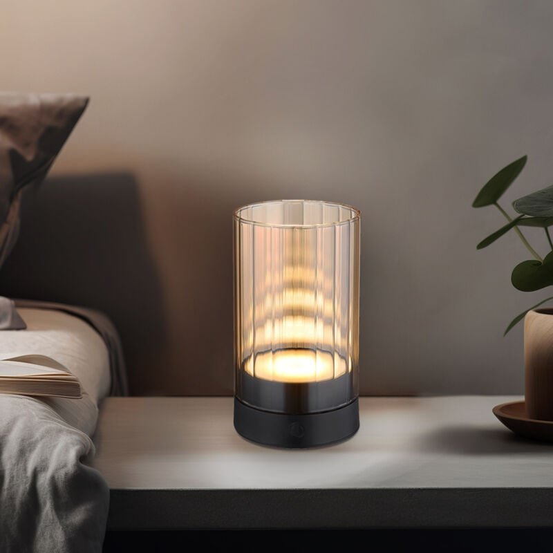 Außenlampe Tischlampe Gartenleuchte LED Akku Touchdimmer Terrassenlampe H 14 cm