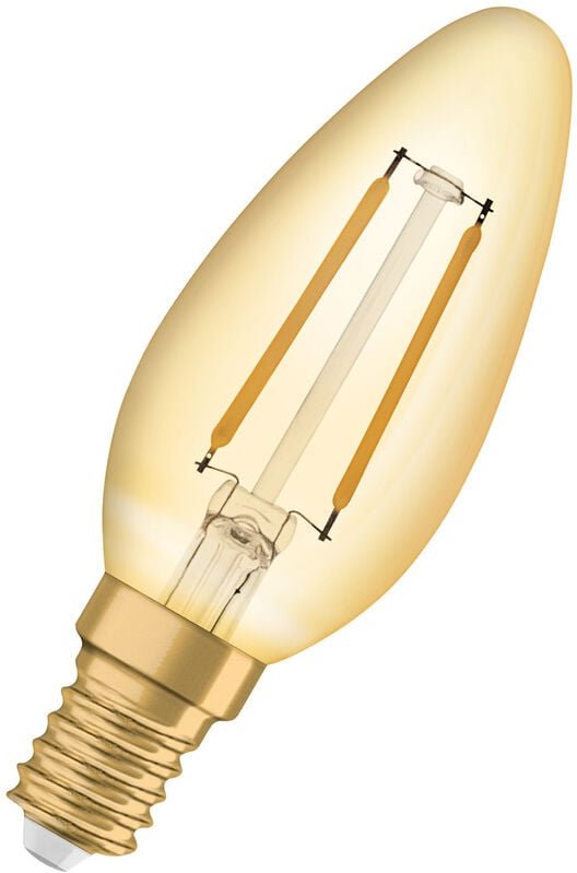 Ledvance - osram LED-Lampen, Vintage-Edition, 22 Watts Ersatz, E14, B-shape, 2400 Kelvin, Warm Comfort Light, Klares Gla...