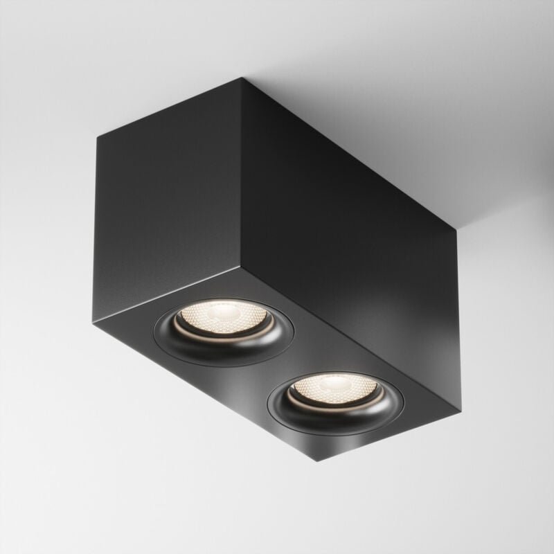 Maytoni Slim Aufbau-Downlight Schwarz 2xGU10