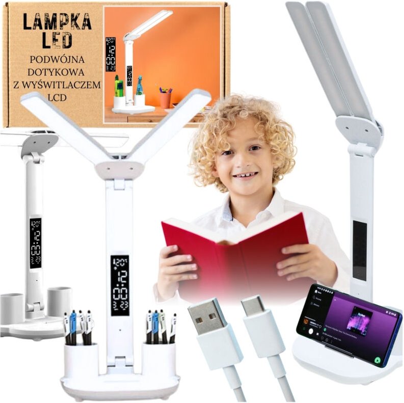 Thumbnail - LED-Schreibtischlampe mit Display, Zeichenuhr, zwei Temperaturzonen