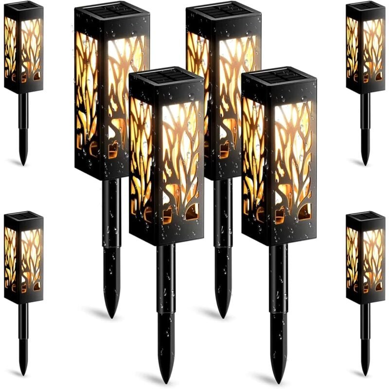 Solarleuchten Außen, 8 Stück Gartendeko Solarlaterne mit warmweißem Licht IP65 wasserdichte Solar Gartenleuchten Außen f...
