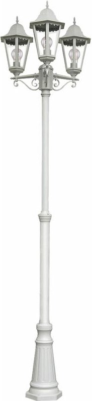 Außen Leuchte Kandelaber Steh Lampe Stand Beleuchtung Garten Laterne weiß im Set inklusive LED Leuchtmittel