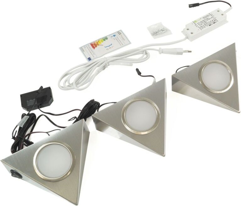 LED-Set pira - 3 Strahler inkl. Schalter und Trafo, Neutralweiß