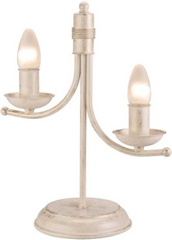 Lamkur Luca Traditional Tischlampe Weiß, 2x E14