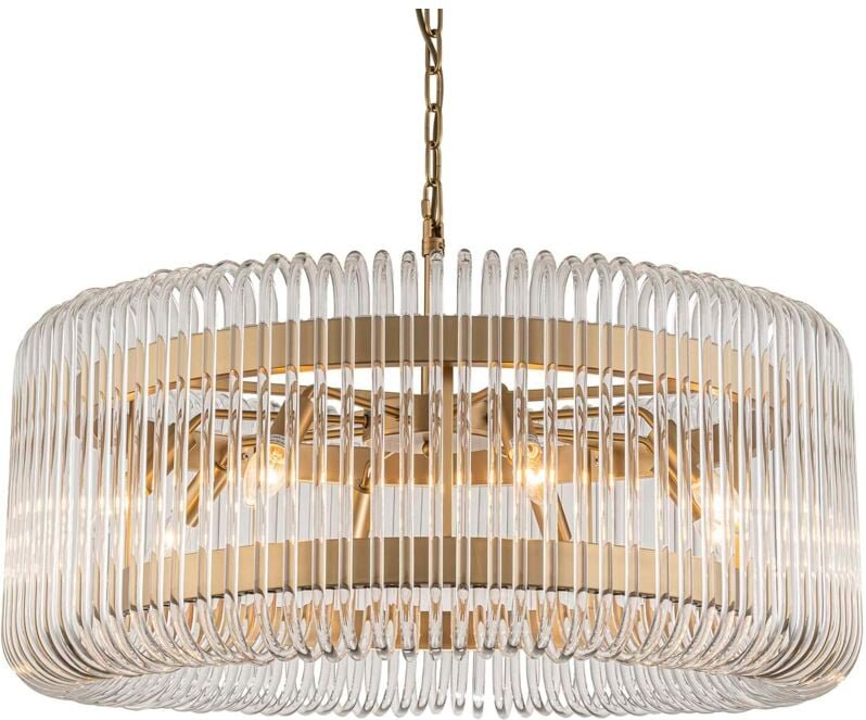 Kristall Deckenleuchte Gold Metall 80X80X34 Cm