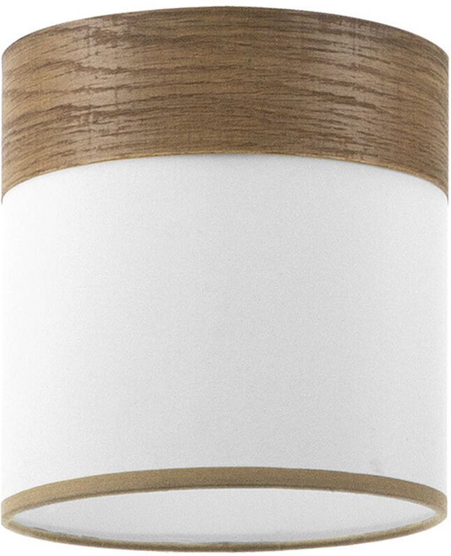 Fabrilamp - Cloe weiß/dunkles Holz E27 Streifen/Schirm de Decke (Ø16 x 16 x 16 x 16 cm), mehrfarbig, Einheitsgröße