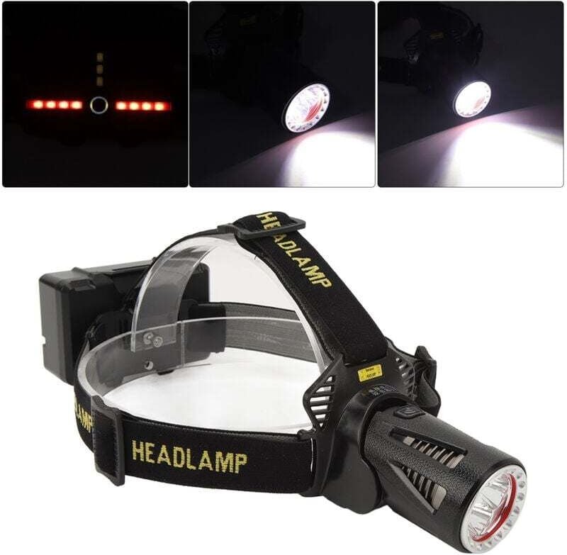 DUBUNS Outdoor-Stirnlampe, USB-Ladefunktion, rutschfest, atmungsaktiv, verstellbar, elastisch, IPX5 wasserdicht, für Cam...