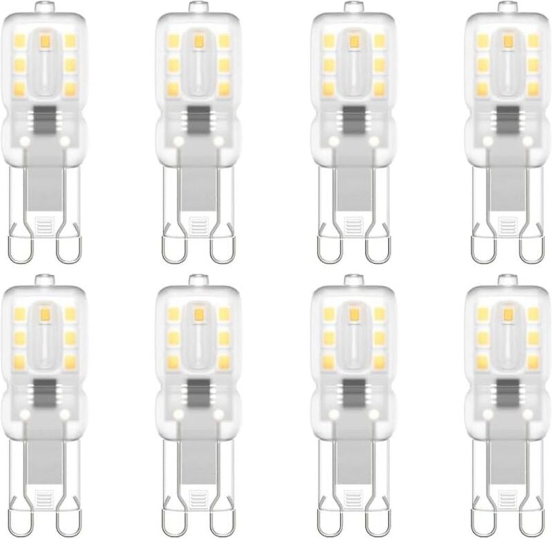 Beijiyi - G9-LED-Glühbirne, G9-LED, 220 v, natürliches Weiß, 5500 k, 3 w Halogen, entspricht 30 w Halogenlicht, 8er-Pack...