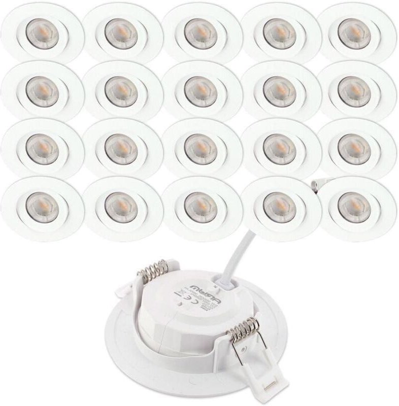 LED-Einbaustrahler für die Decke, 20 verstellbare LED-Einbaustrahler ASTURIE, verstellbare LED-Einbaustrahler