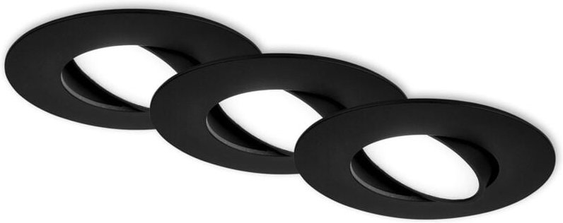 Led recessed spots, set of 3, IP65, black, 3xLED-p