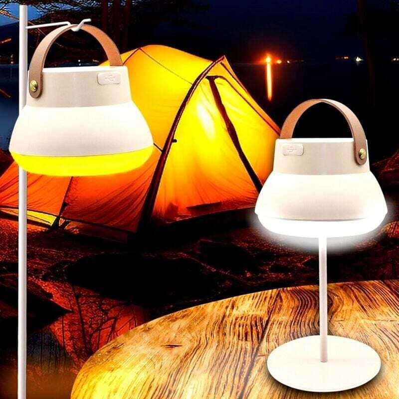LED-Campinglicht, 1000 Lumen, 3 Farben, 4000 mAh, stufenloses Dimmen, abnehmbar, IPX5-wasserdicht – wiederaufladbar über...