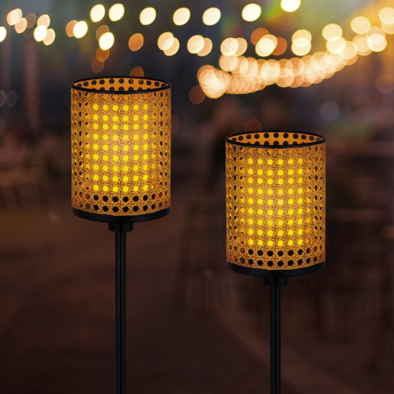 Esotec - Solar Stab-Windlichter samoa 2er Set Steckleuchte metall outdoor 102867