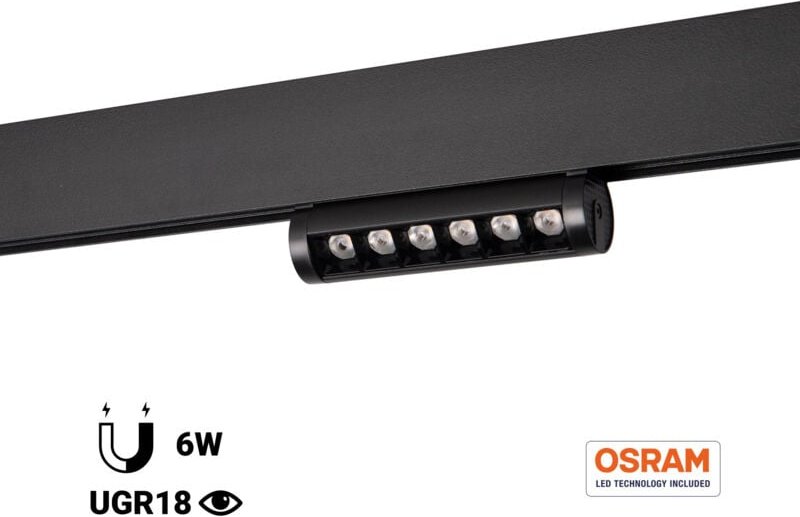 Verstellbarer linearer Strahler für Magnetschiene 48V- 6W -