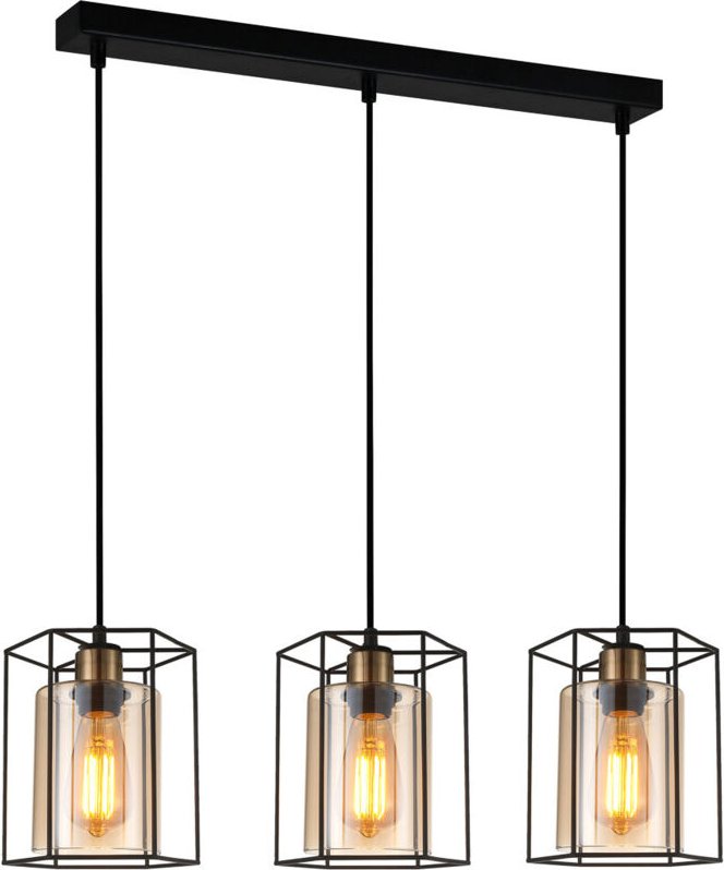 Kalula Industrielle Retro-Deckenleuchte mit 3 Leuchtstäben, E27 - Italux