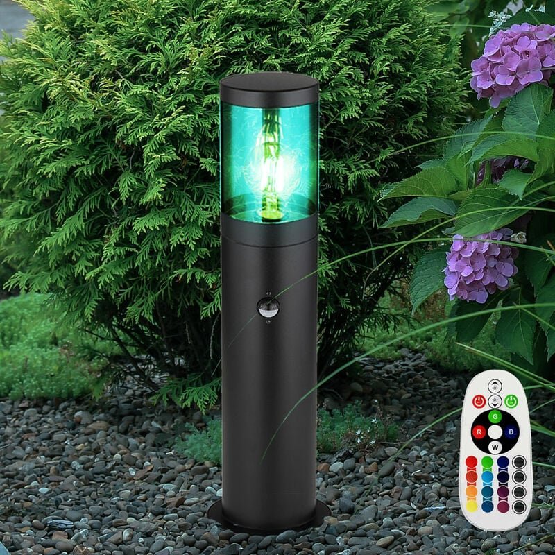 Led Sockelleuchte dimmbar mit Fernbedienung Außen Stehlampe mit Bewegungsmelder Außenleuchte Edelstahl, rgb Farbwechsel,...
