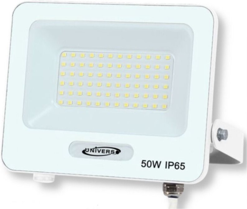 Trade Shop - Leichte Flutlichtlicht-Flutlicht 50W Slim IP65-Licht 3000K 4000K 6500K EK05-50W - Weiß
