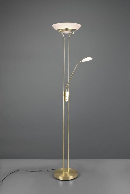 Orson Ottone Trio Lighting LED-Stehlampe mit doppelter Lesespot-Beleuchtung