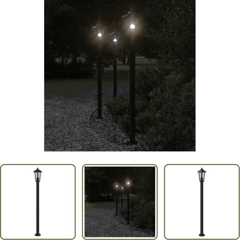 Außenbeleuchtung - Wegeleuchte Schwarz 120 cm Edelstahl