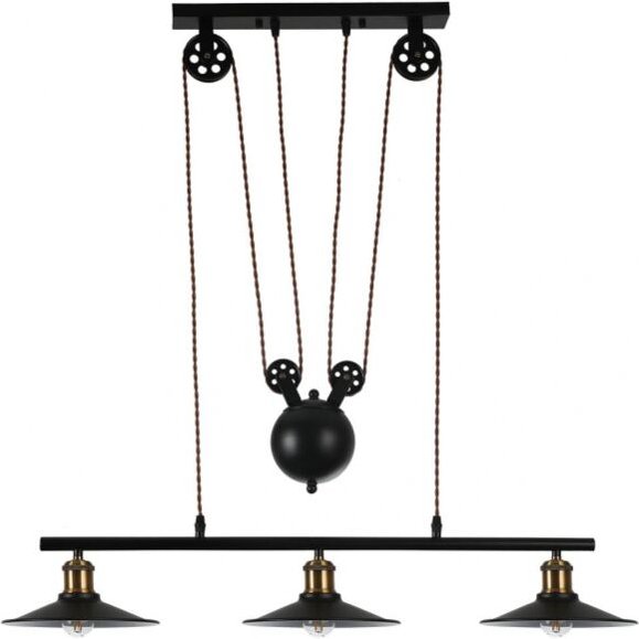 Triguero-Anhänger 3xE27 Schwarz 88d - Fabrilamp