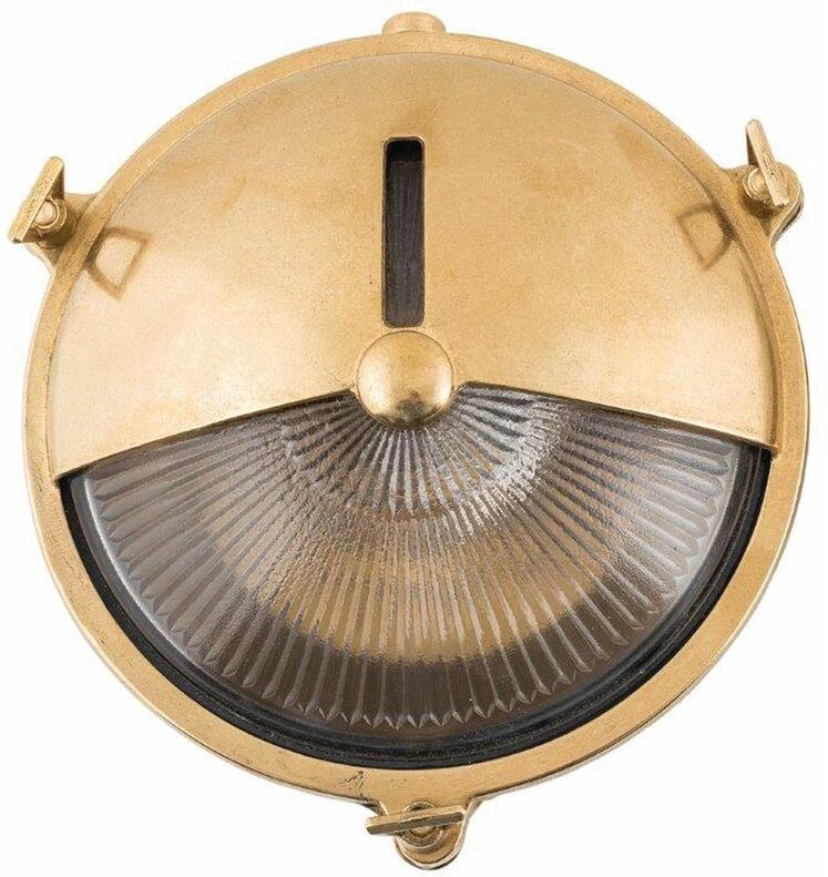 Maritime Wandlampe KARPAHTOS Messing rund IP64